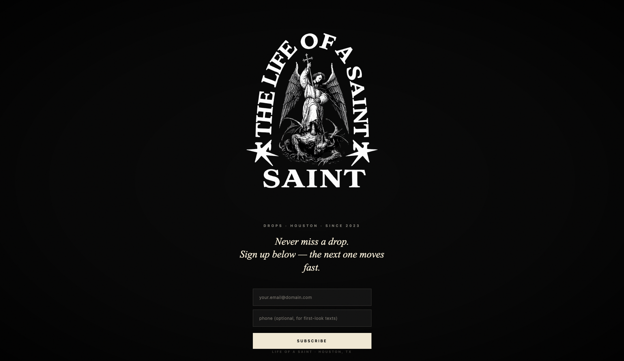 Life of a Saint website