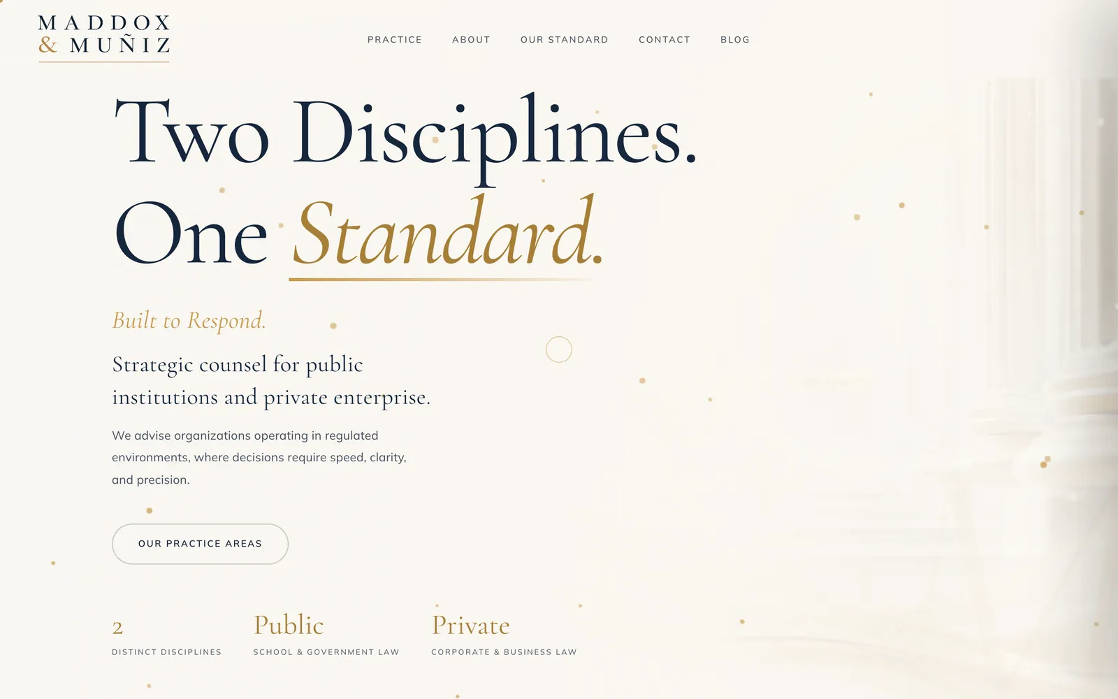The Maddox & Muñiz law firm website homepage